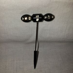 Vintage 1940's Lucite Hat Pin With Clear Crystals